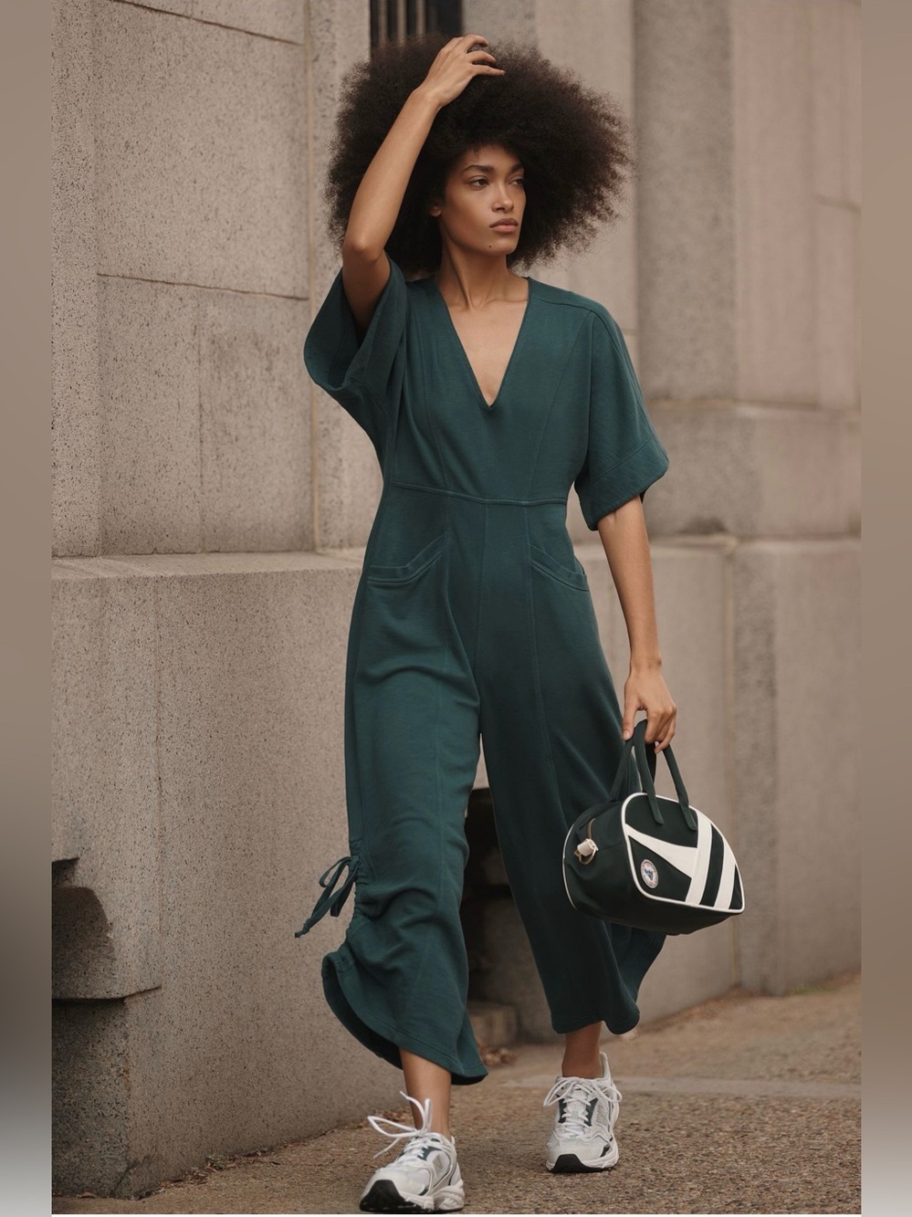 Daily Practice by Anthropologie Horizon Wide-Leg Jumpsuit: Short-Sleeve Edition